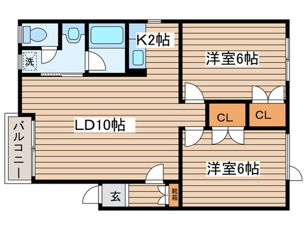 ハイツ２１０　２号館の物件間取画像